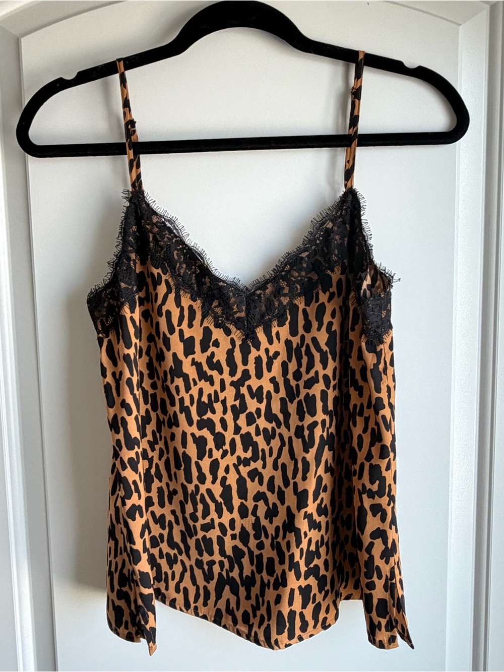 BP. by Nordstrom Leopard Print Lace Trim Satin Cami Tank Top NWOT